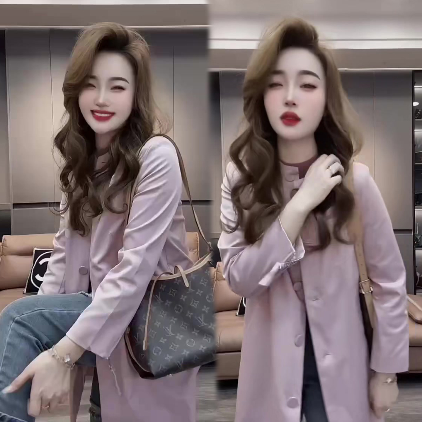 简约风休闲中长款风衣女