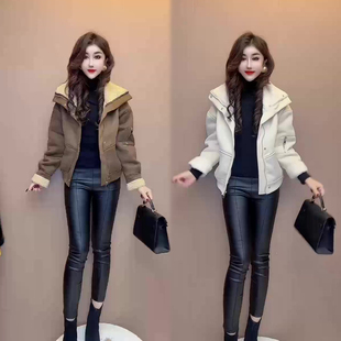 羊羔毛大翻领长袖外套女秋冬新款遮肉显瘦时尚韩版洋气减龄上衣潮