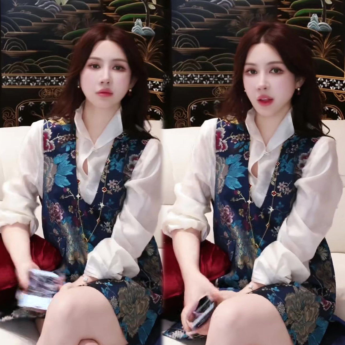 国风减龄套装裙2026早春新款新中式复古民族风马甲+衬衫两件套装