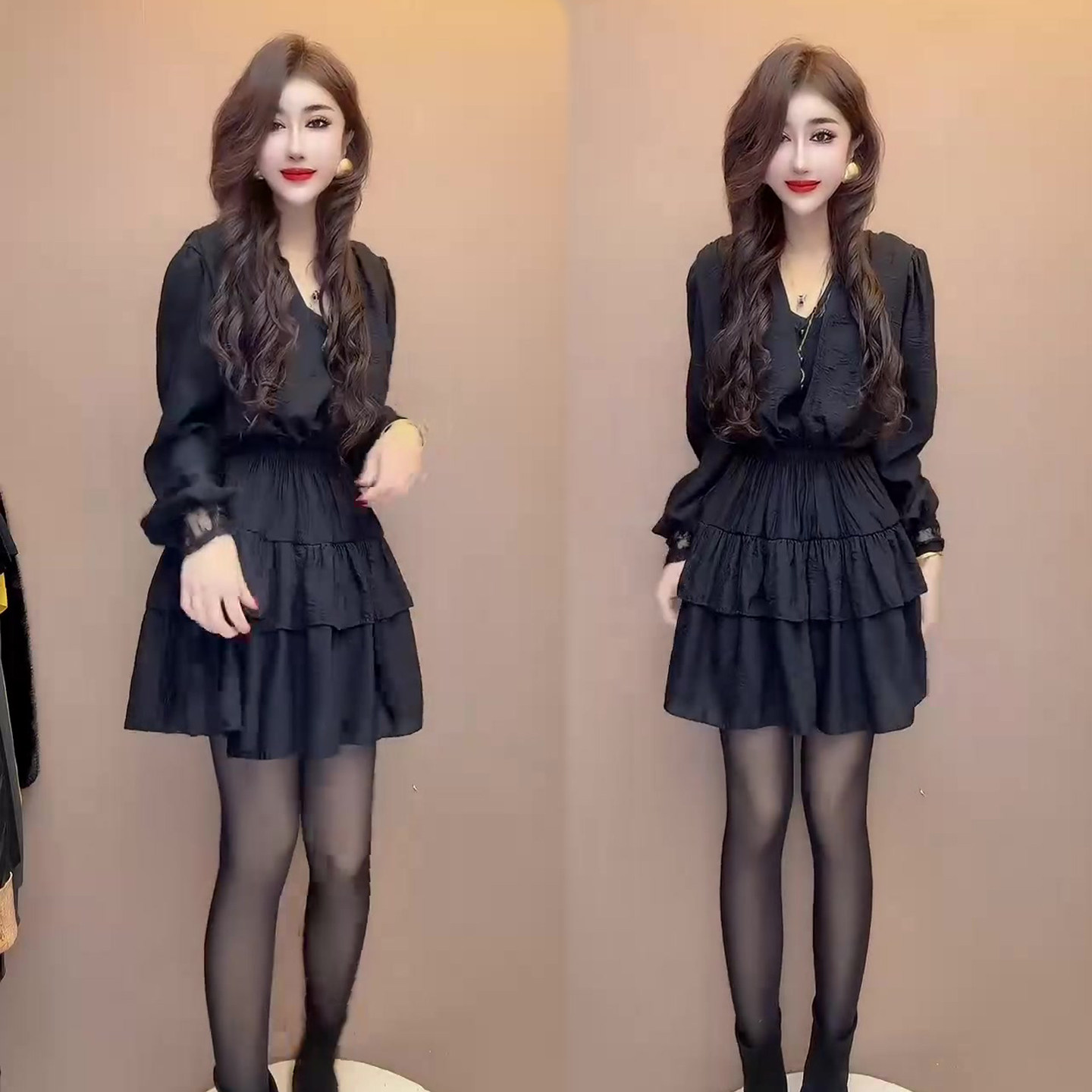 设计感洋气蓬蓬裙女中长裙