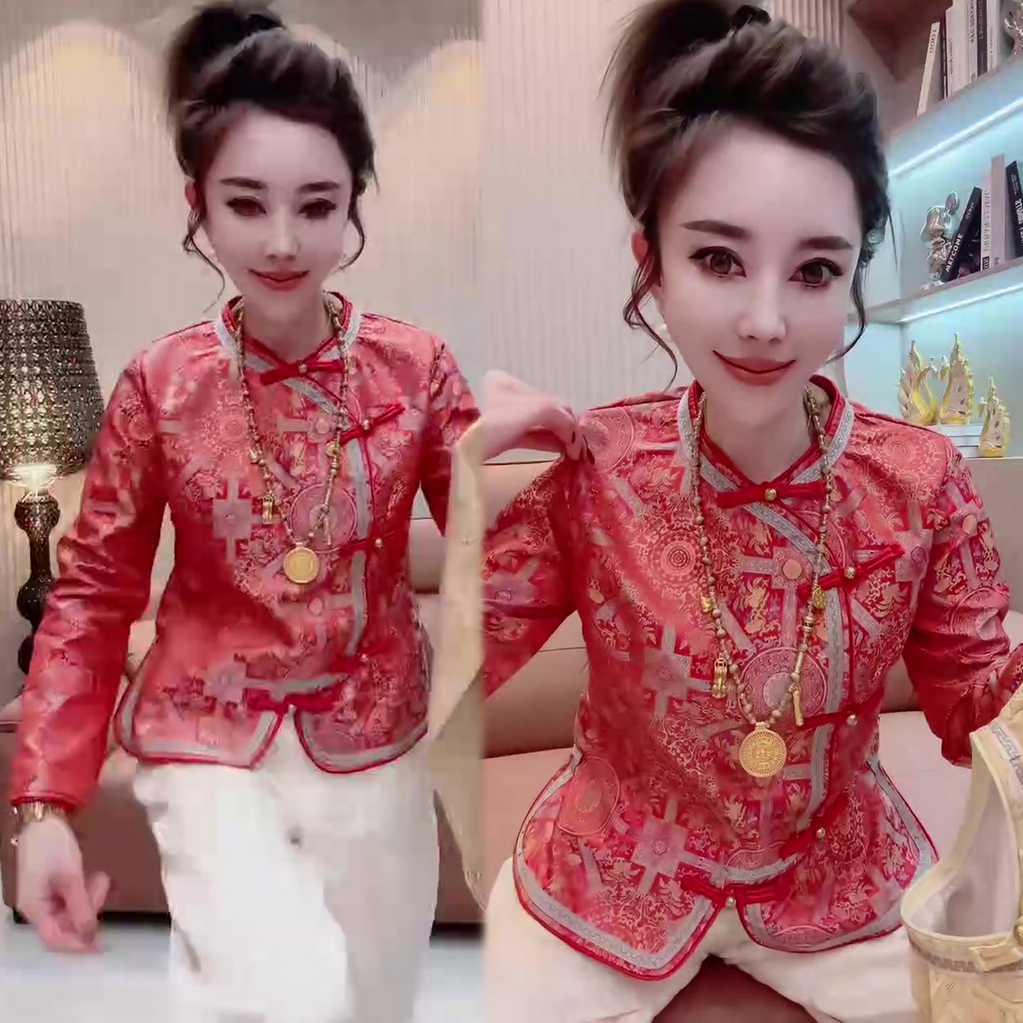 民族风盘扣衬衫女2025冬季新款新中式宽松遮肉显瘦小衫网红款上衣