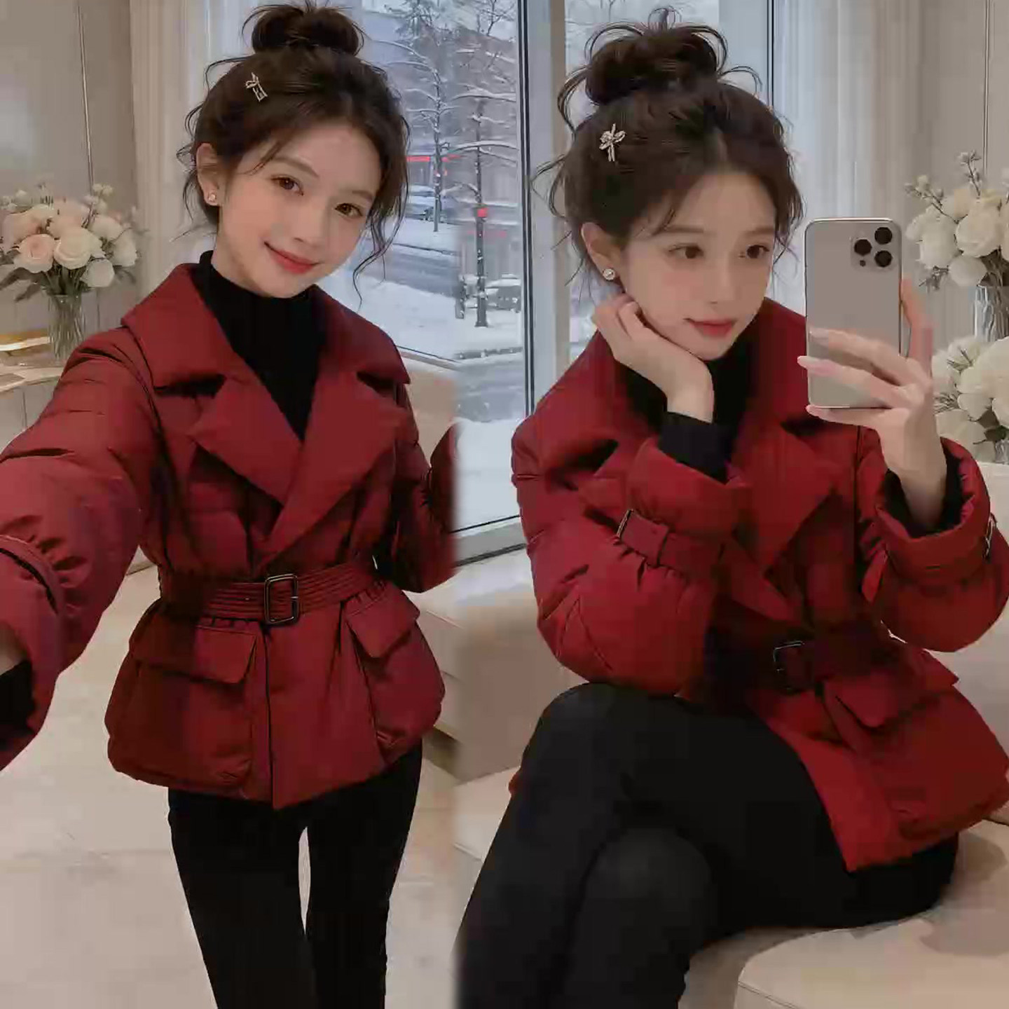 新年红色翻领棉服女冬季新款女神气质收腰显瘦保暖棉袄上衣外套潮,女装/女士精品,棉衣/棉服,淘宝优惠券,粉丝福利购,淘宝优惠卷