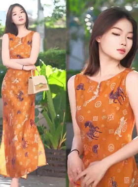 轻奢凤尾高级感修身连衣裙女