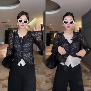 网红同款 辣妹性感假两件蕾丝衬衫 设计感韩版 新款 上衣潮 女2026春季