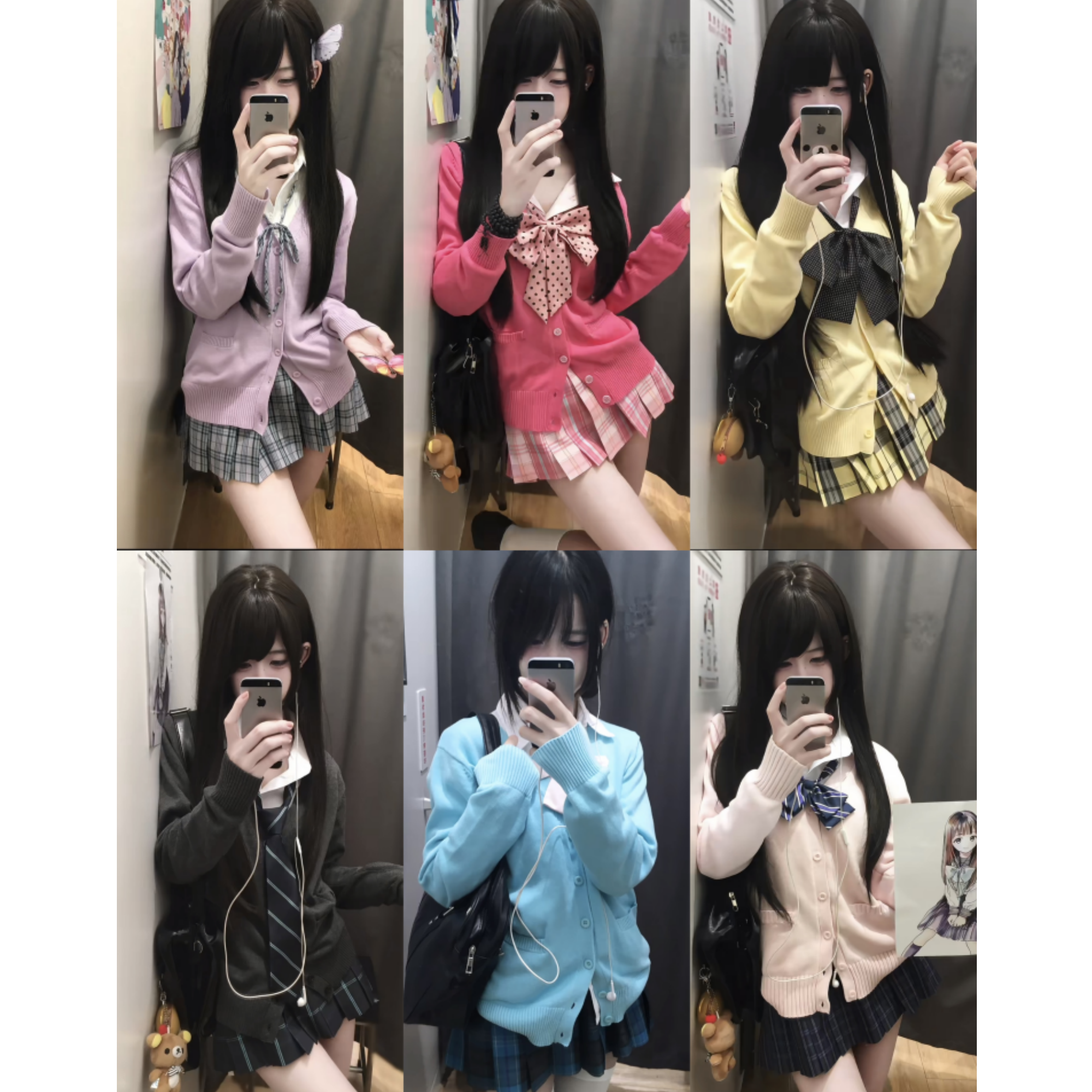 春秋新款日系jk制服毛衣针织开衫女百搭长袖软妹校供学院风外套