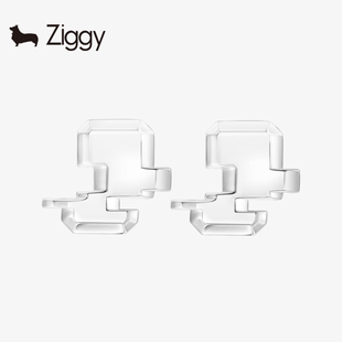 ZIGGY/芝一格故障美学Glitch耳饰夸张个性耳钉原创设计师首饰日韩