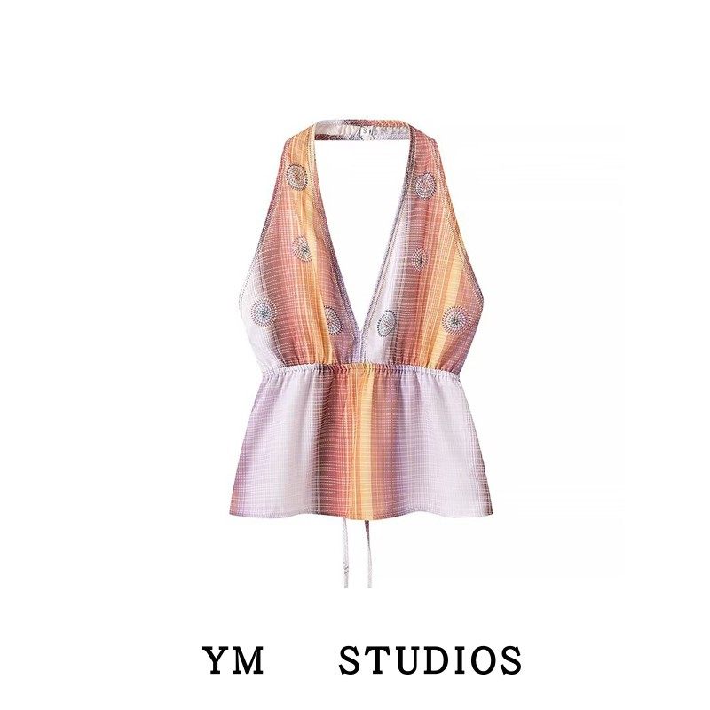 【包邮】东南亚风情深V领性感挂脖背心露美背系带沙滩外穿抹胸潮,女装/女士精品,背心吊带,淘宝优惠券,粉丝福利购,淘宝优惠卷