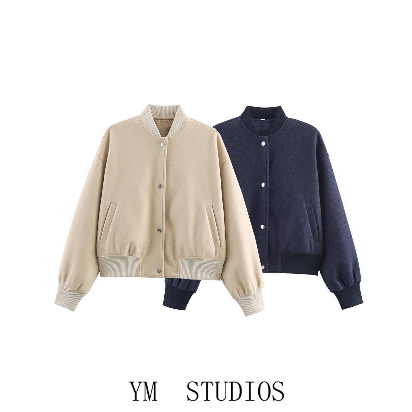 欧美风小立领软呢短棒球服显瘦