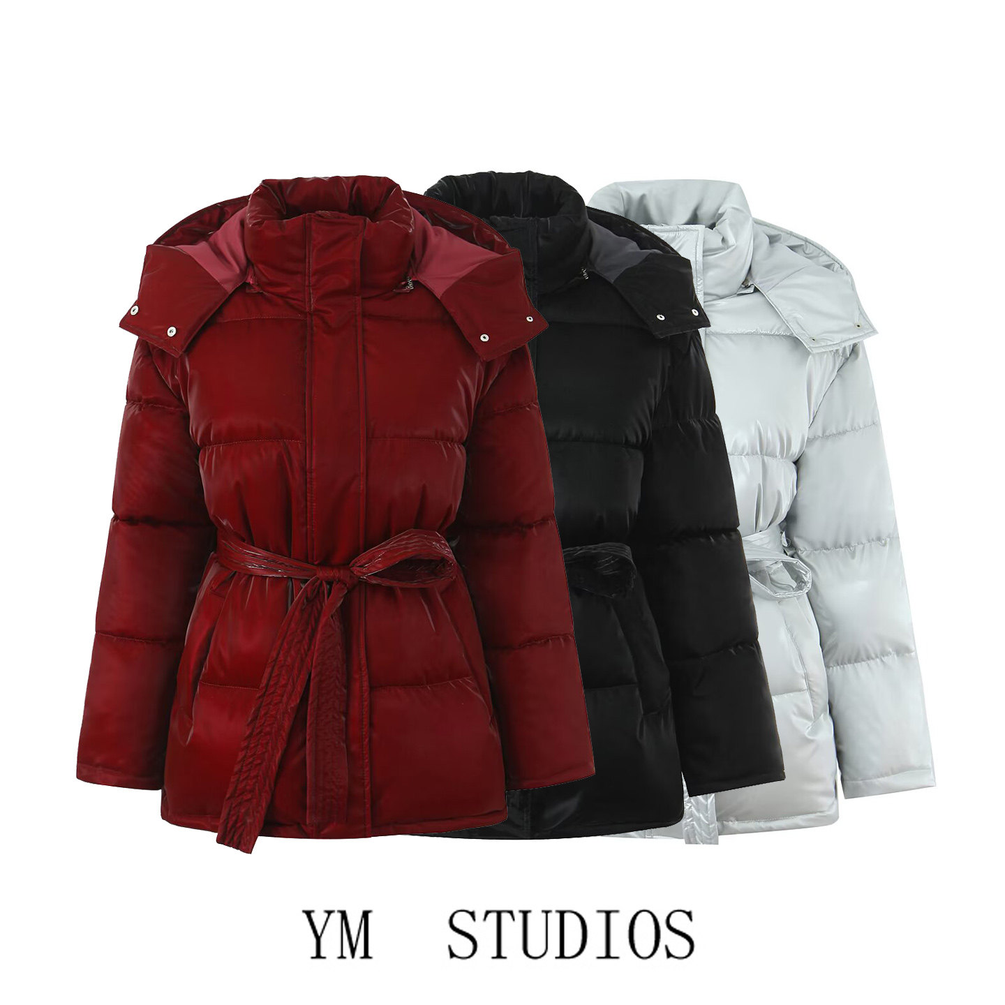 博主风加厚连帽手塞棉棉服