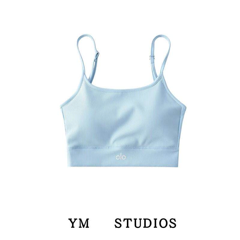 【包邮】运动风紧身瑜伽吊带背心少女带胸垫性感露背短款抹胸上衣