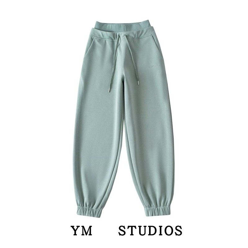 【包邮】美式2024春装螺纹腰拼接束脚运动裤超好穿显瘦舞蹈裤卫裤