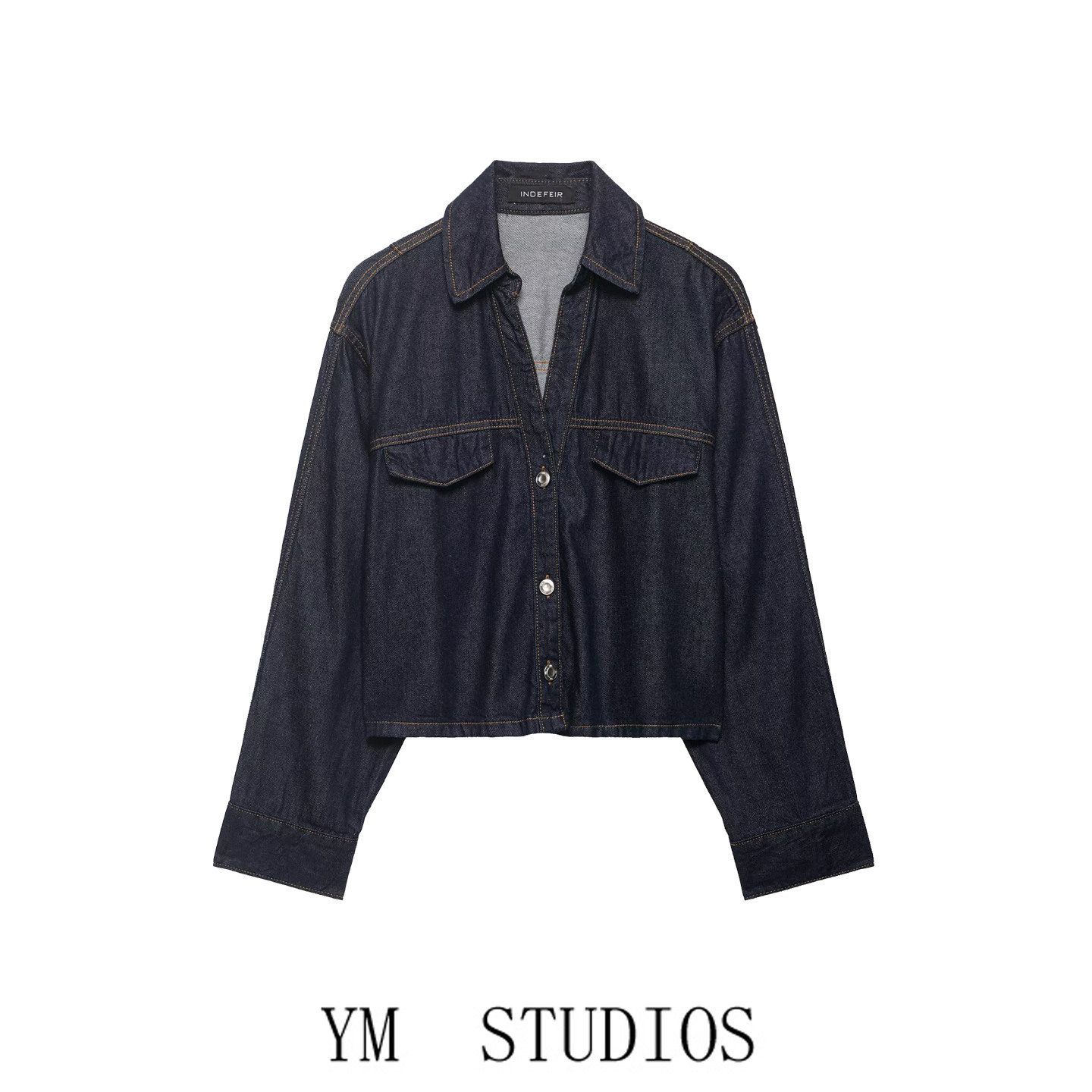 欧美女装港味复古翻盖牛仔风短款外套女2026春装百搭休闲夹克