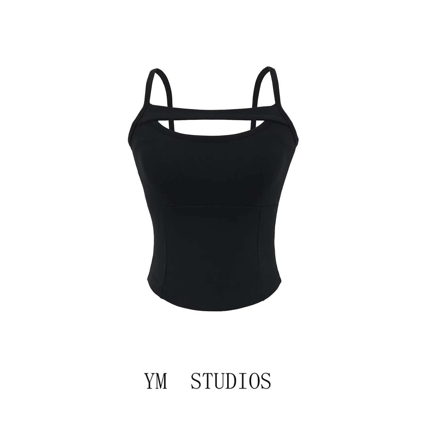 心机镂空设计吊带背心女带胸垫