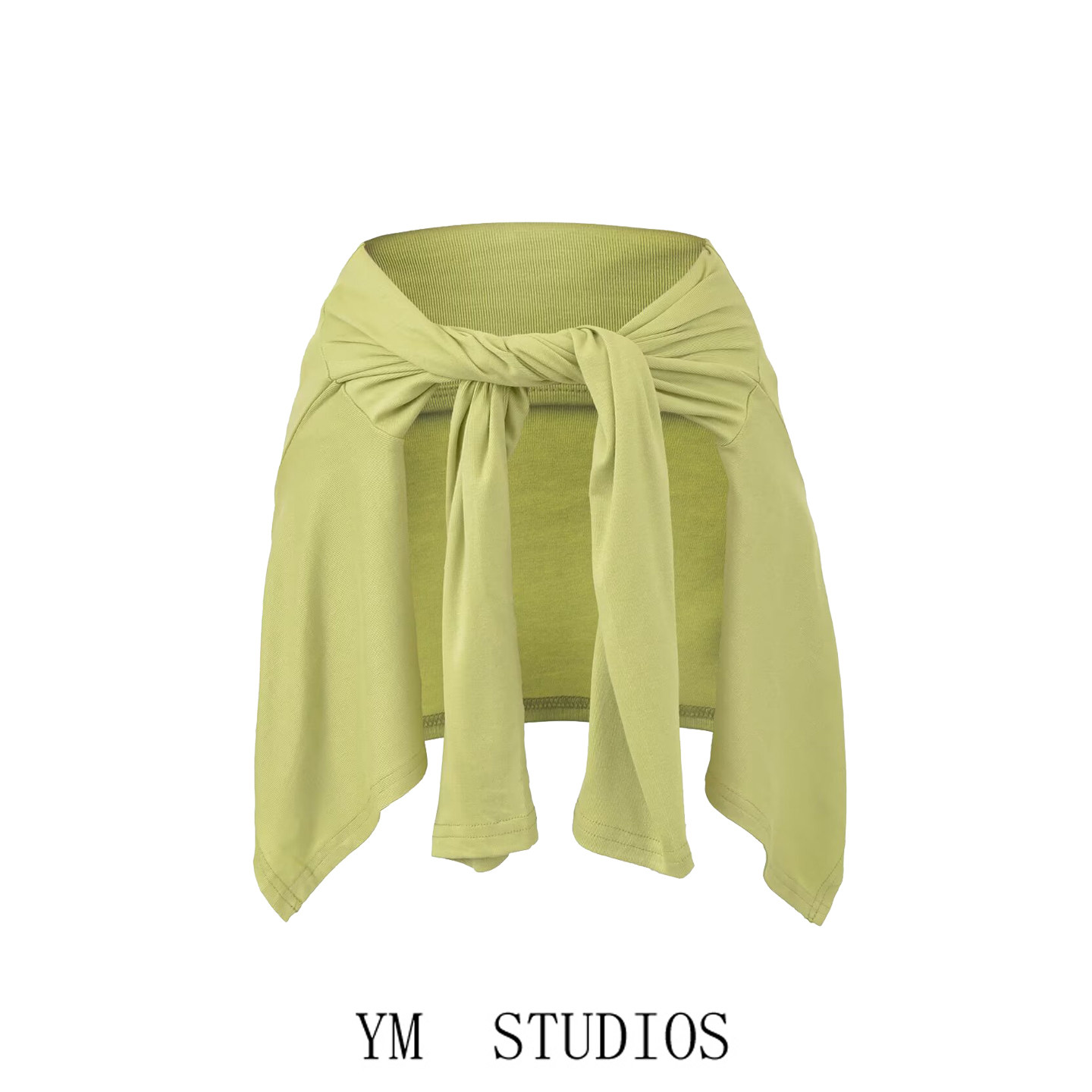 欧美女装   街舞风个性系带多色爵士舞系腰裙摆腰搭长袖开衫T恤衫