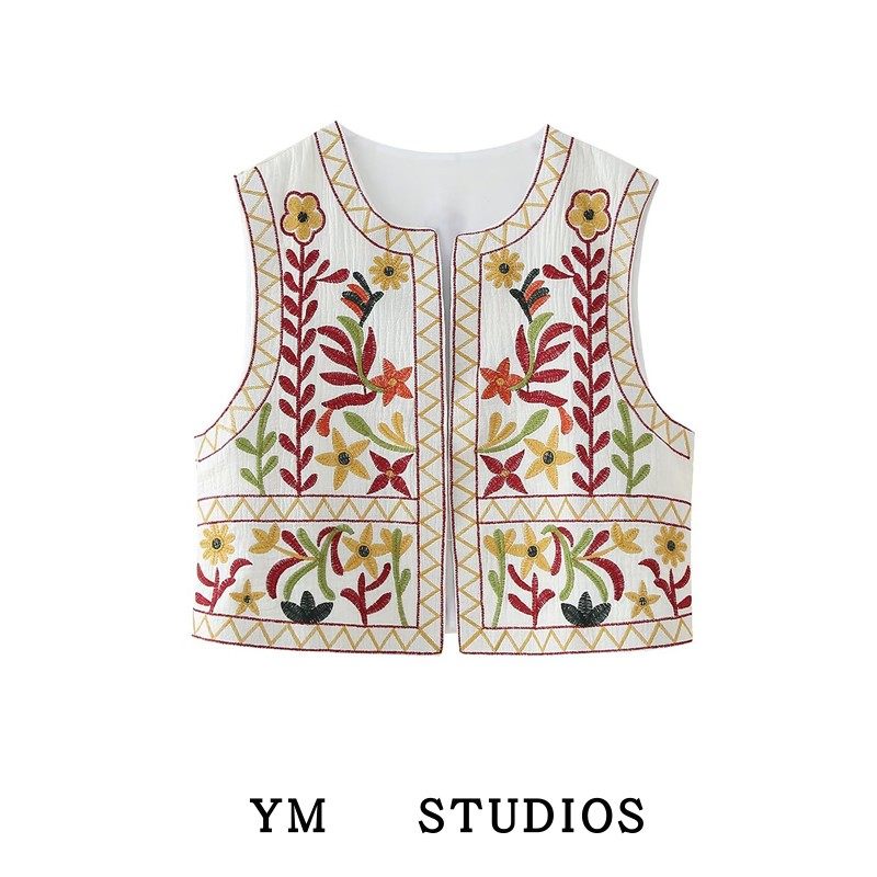 【包邮】异域风情复古重工彩色刺绣开衫背心古典风旅游工字马甲女,女装/女士精品,马夹,淘宝优惠券,粉丝福利购,淘宝优惠卷