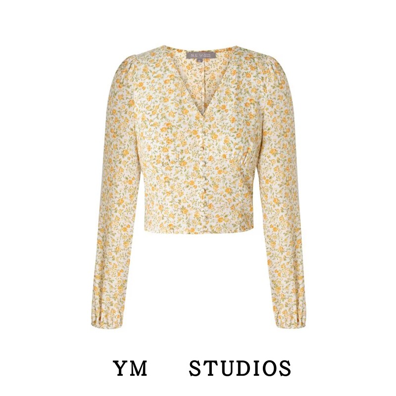 法式小碎花春夏季长袖衬衫