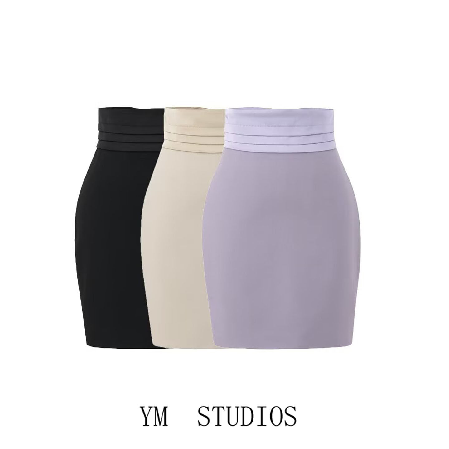 欧美女装  职场风高腰包臀半身裙轻熟风气质职业通勤气质收腹短裙