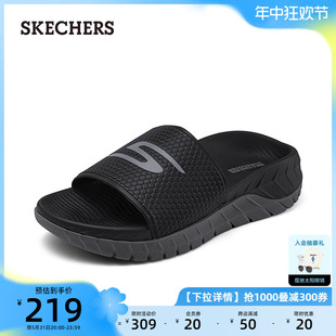 男运动休闲溯溪沙滩鞋 外穿拖鞋 新款 Skechers斯凯奇夏季 厚底一字拖