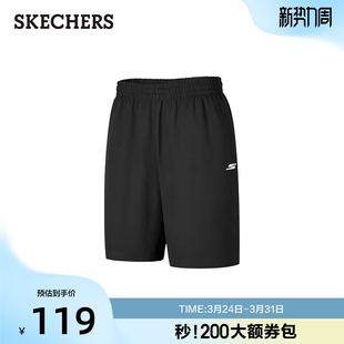 新款 子简约时尚 男款 针织裤 宽松舒适 短裤 Skechers斯凯奇夏季
