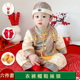 婴儿百天拍照套装 分体唐装 中式 周岁礼服男宝宝生日宴抓周衣服秋季