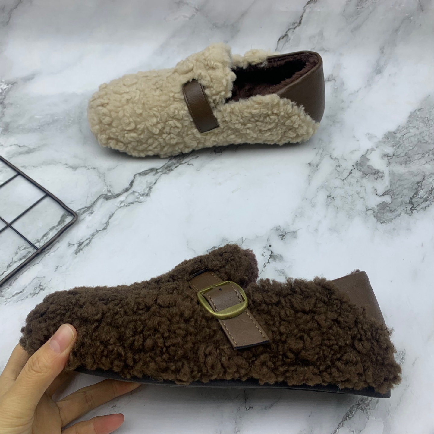 绒面软底勃肯鞋平底鞋圆头2025新款断码处理女鞋舒适休闲加绒棉鞋