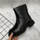 女鞋 真皮女靴秋冬季 新款 2025工厂断码 短靴女保暖平跟黑色棉靴冬款