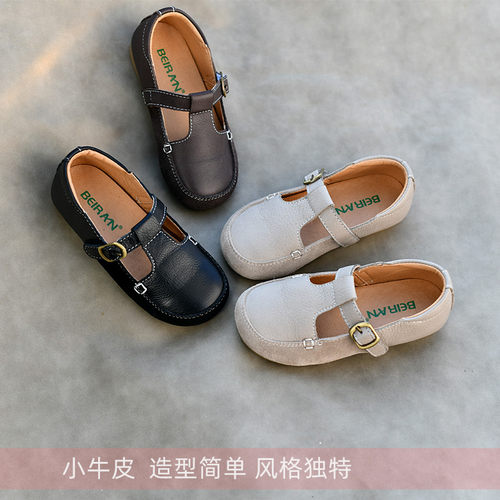 贝然韩版春秋款宝宝软底女童皮鞋