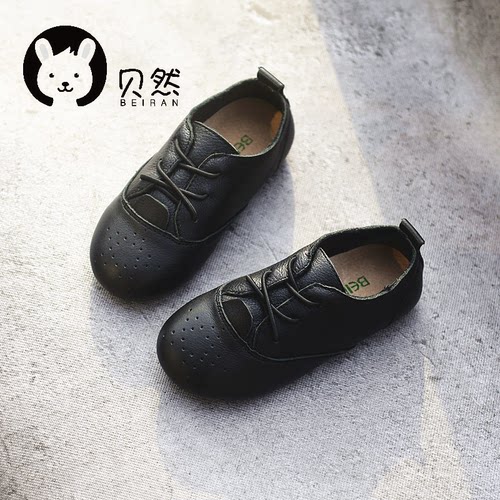 贝然黑色小牛皮皮鞋超软