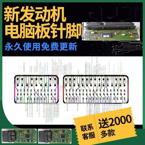 新汽车维修资料手册 汽车引擎主机板针脚图ecu端子图 电路图