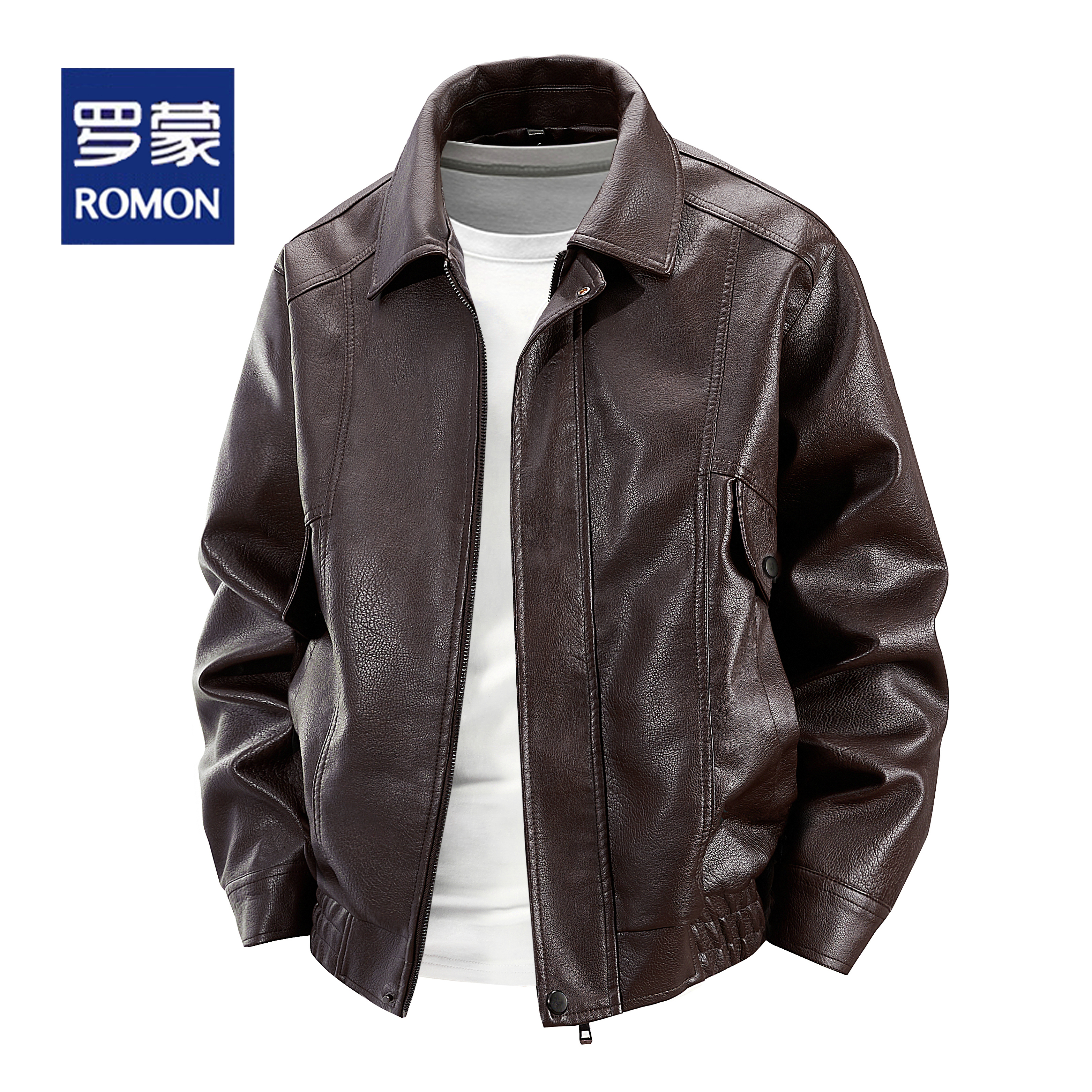 罗蒙皮衣外套男秋冬季防风保暖