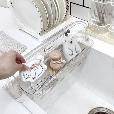厨房水槽挡水板透明硅胶防水防霉防油贴纸台面水池边缘隔水挡板