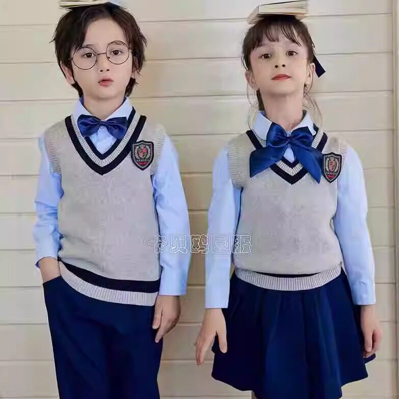 幼儿园园服春秋装英伦风三件套校服套装儿童班服学院风合唱演出服