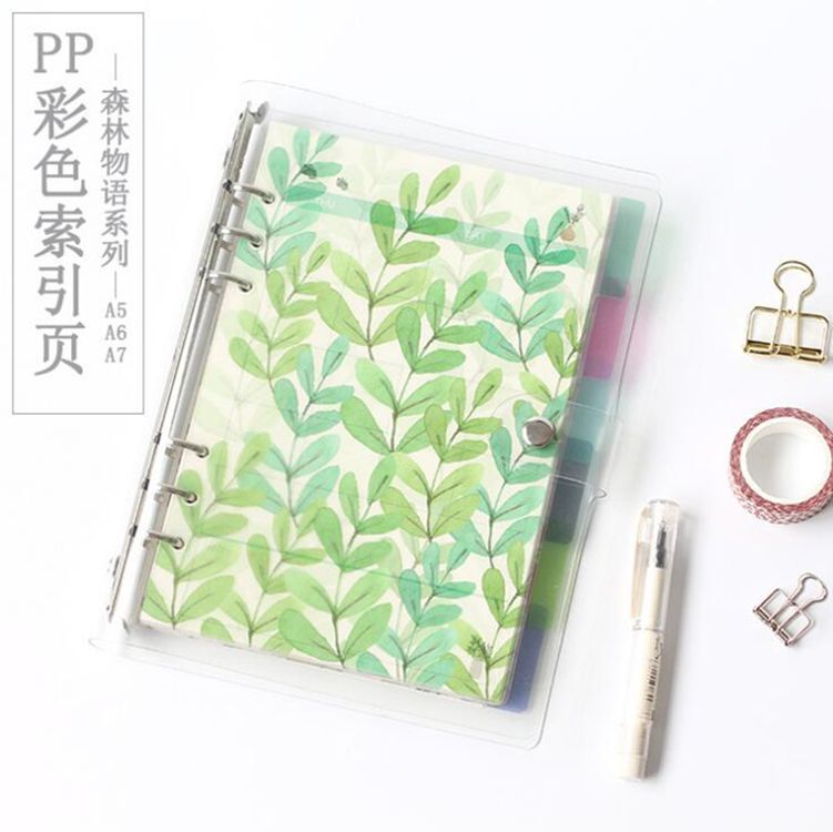 a4pvc软壳原创6孔分类页手账本