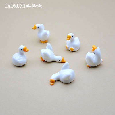 仿真卡通动物模型小号可爱小胖鹅公仔大鹅鸭子玩偶桌面造景装饰品
