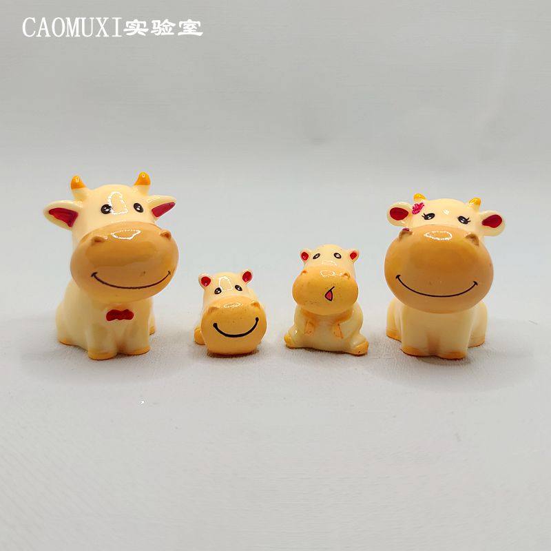 微缩仿真动物模型小号迷你小牛手办玩偶微景观摆件树脂桌面工艺品