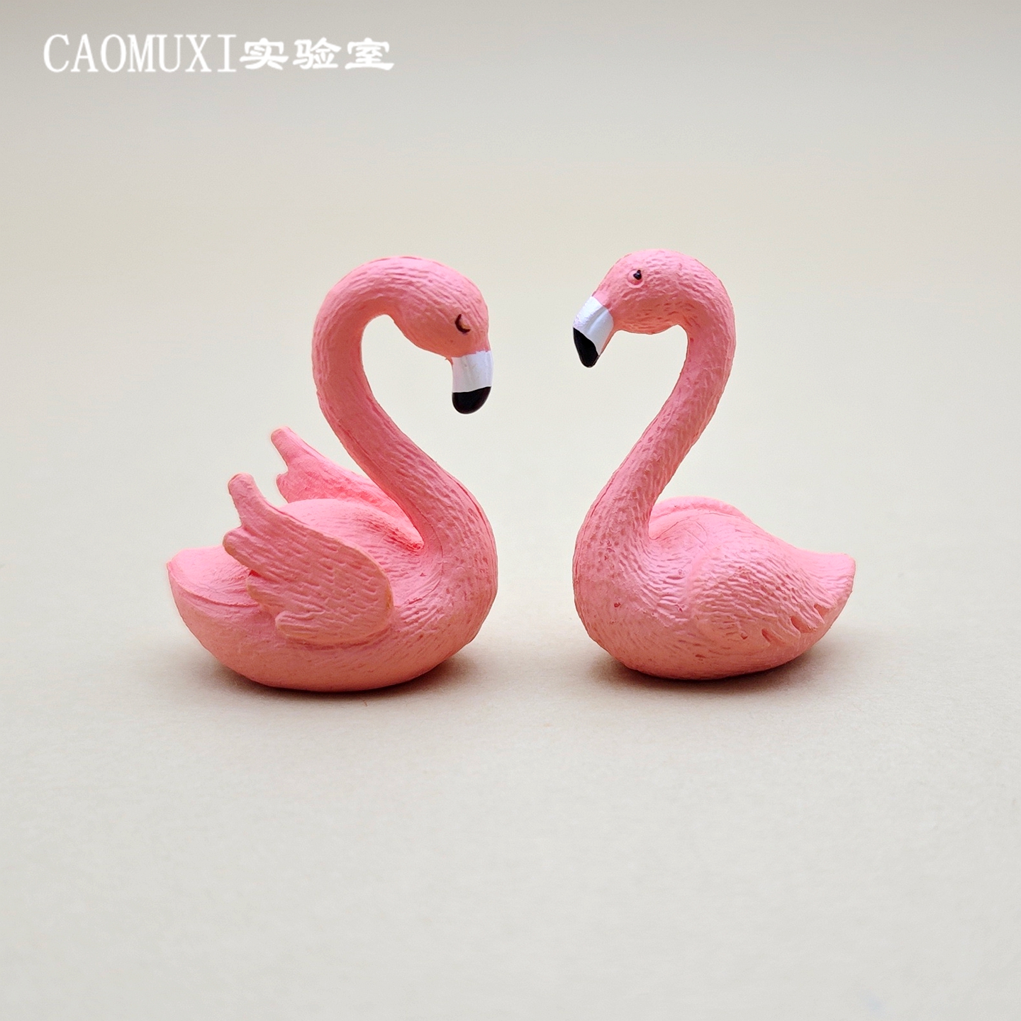 仿真动物 情侣版火烈鸟 天鹅PVC塑料手办玩偶微景观摆件 桌面饰品