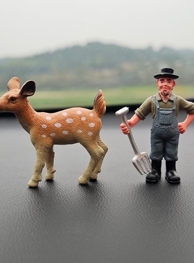 仿真PVC小马鹿微景观车载摆件