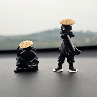 创意人物模型卡通古风侠客树脂桌面装饰摆件办公桌解压微缩小礼物