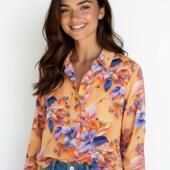 女2026年新款 跨境LAZADA外贸复古怀旧花朵长袖 衬衫 休闲上衣