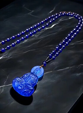 惠古琉璃南无药师佛吊坠男女本命药师佛挂件佛牌项链厂家直销