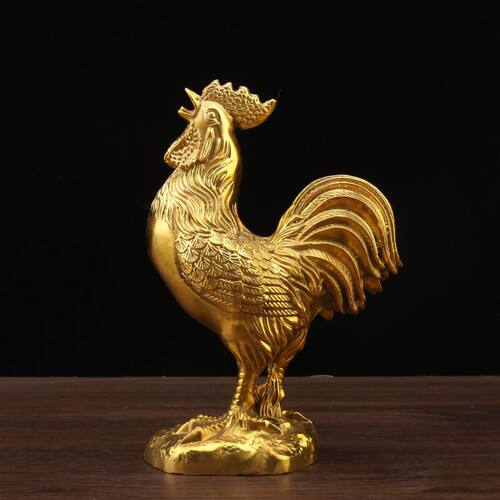 黄铜公鸡摆件十二生肖鸡金鸡福鸡吉祥物家居客厅办公室装饰品