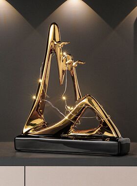 现代简约金山银山摆件轻奢高档客厅酒柜电视柜餐边柜高级感装饰品