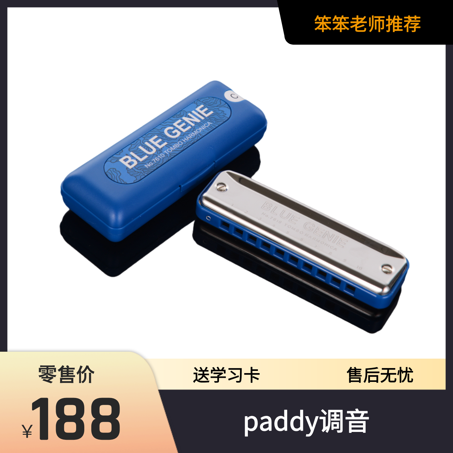 通宝新款7610初学者高级入门爱尔兰paddy音阶10孔口琴专业演奏级