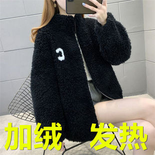 加絨加厚雙面絨立領保暖外套女開衫 拉鏈抓絨衛衣女 新款 2024冬季