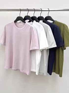 韩国东大门春夏新款圆领净版纯色简约宽松短袖T恤女上衣