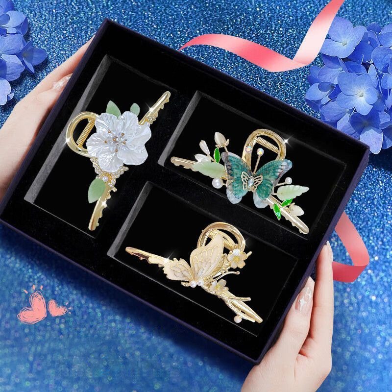 发夹盘发抓夹感ins花朵发夹套装大号鲨鱼夹生日礼物送女友,饰品/流行首饰/时尚饰品新,民族风发饰,淘宝优惠券,粉丝福利购,淘宝优惠卷