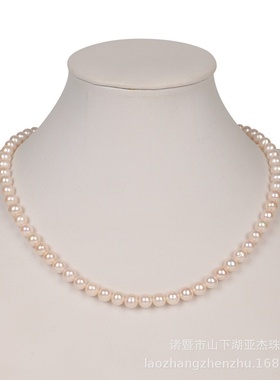 淡水珍珠项链圆形微瑕5-6mms925银珍珠项链女锁骨链厂家