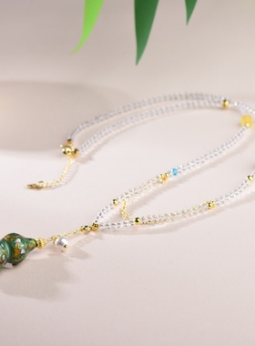 国潮大漆葫芦福禄锁骨链