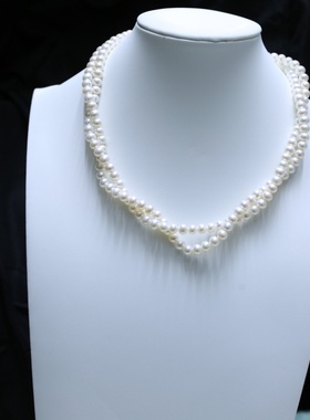 诸暨淡水珍珠双带链项链5-6mm