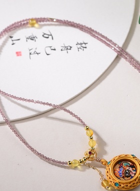 小红书同款新中式翡翠财神锁骨链